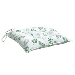 Acheter vidaXL Coussins de chaise lot de 2 à motif de feuilles 50x50x7 cm