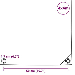 vidaXL Bâche 650 g / m² 4x4 m Gris pas cher