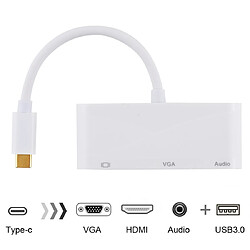 Acheter Wewoo HUB USB 2.0 + port audio + adaptateur VUB + HDMI vers USB-C / Type-C blanc