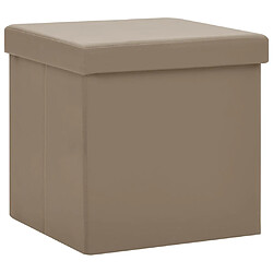 vidaXL Tabouret de rangement pliable Cappuccino PVC