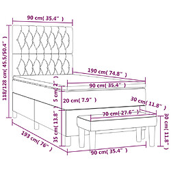 vidaXL Sommier à lattes de lit avec matelas Bleu foncé 90x190 cm pas cher