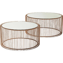 Karedesign Tables basses rondes Wire set de 2 cuivre Kare Design