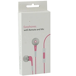 Wewoo Écouteurs rose pour iPad, iPhone, Galaxy, Huawei, Xiaomi, LG, HTC et autres Smartphones Écouteur Stéréo Intra-Auriculaire 3.5mm avec Contrôle Câblé Micro, pas cher