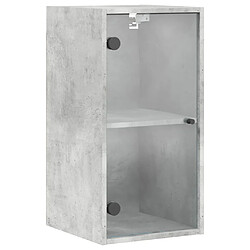 vidaXL Armoire murale avec portes en verre gris béton 35x37x68,5 cm