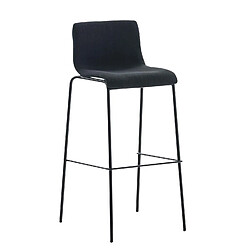 Non Lot de 2 tabourets de bar Hoover tissu 4 pieds structure noir