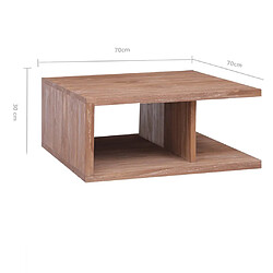 vidaXL Table basse 70x70x30 cm Bois de teck massif pas cher