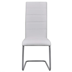 Avis Maison Chic Lot de 2 Chaises à manger cantilever,Chaises de cuisine style scandinave - blanc similicuir -MN10579