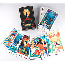 Avis Universal Tarot Deck Mystère Divination Chevalier Romantique Ange Sorcière Moderne Jeu de fête de cartes(Le noir)