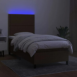 Avis vidaXL Sommier à lattes de lit matelas et LED Marron foncé 100x200 cm