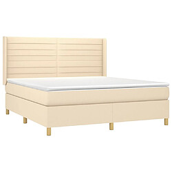 Avis vidaXL Sommier à lattes de lit matelas et LED Crème 160x200 cm Tissu