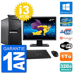 PC Tour Lenovo M83 Ecran 27" Intel i3-4130 RAM 32Go Disque 1To Windows 10 Wifi · Occasion 