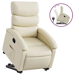 Maison Chic Fauteuil Relax pour salon, Fauteuil inclinable Crème Similicuir -GKD40193