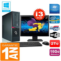 PC Fujitsu Esprimo E720 E85+ SFF I3-4130 RAM 16 Go Disque 2 To Wifi W7 Ecran 22" · Occasion 