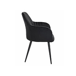 Acheter Vente-Unique Lot de 6 chaises avec accoudoirs en velours et métal - Noir - ELEANA