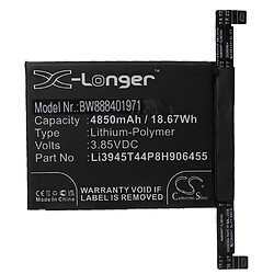 vhbw Batterie remplacement pour ZTE Li3945T44P8H906455 pour smartphone (4850mAh, 3,85V, Li-polymère) 