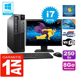 PC Lenovo M92p SFF Core I7-3770 Ram 8Go Disque 250 Go Wifi W7 Ecran 27" · Occasion 