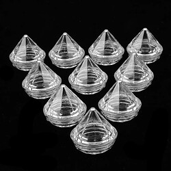 10pcs Pots Cosmétiques Vide en Plastique Forme de Diamant Conteneurs Cosmétiques pour Maquillage, Crème, Baume à lèvres