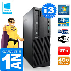 PC Lenovo M92p SFF Core I3-2120 Ram 4Go Disque 2 To Graveur DVD Wifi W7 · Occasion 