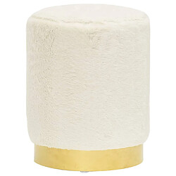 vidaXL Tabouret rond Blanc Peluche