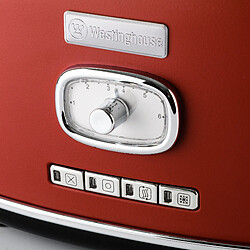 Westinghouse - Retro - Grille pain 2 fentes - Avec grille chauffante - Rouge pas cher