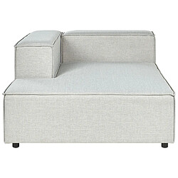 Beliani Section 3 places angle côté droit de canapé modulable avec ottoman en tissu gris APRICA pas cher