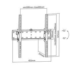 Avis Support mural GEMBIRD WM-55T-02 32" 55" 40 kg