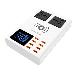 Wewoo Chargeur sans fil YC-CDA10W 10W Multi Port USB Affichage numérique intelligent à chargement rapideprise UK