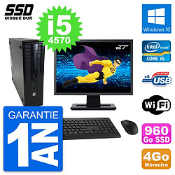 PC HP ProDesk 400 G1 SFF Ecran 27" i5-4570 RAM 4Go SSD 960Go Windows 10 Wifi · Occasion 