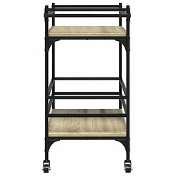 Maison Chic Desserte de cuisine | Chariot de cuisine | Meuble de rangement roulant chêne sonoma 82x40x78,5 cm bois d'ingénierie -GKD11227 pas cher