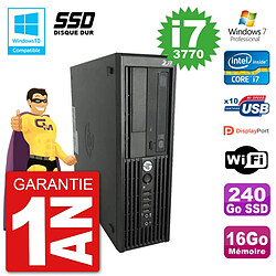 PC HP WorkStation Z220 SFF Core i7-3770 RAM 16Go SSD 240Go Graveur DVD Wifi W7 · Occasion 