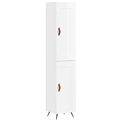 Maison Chic Buffet,Meuble de Rangement,commode pour salon,Cuisine Blanc brillant 34,5x34x180 cm Bois d'ingénierie -MN71908