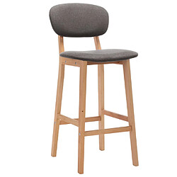 vidaXL Tabourets de bar lot de 2 gris clair tissu