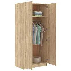 Avis vidaXL Garde-robe Chêne sonoma 80x52x180 cm Bois d’ingénierie