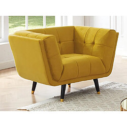 Vente-Unique Fauteuil SAMANTHA II en velours - Ocre 