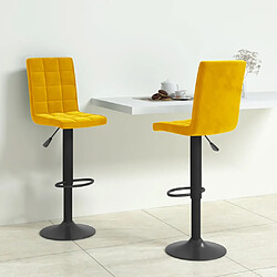 vidaXL Tabourets de bar lot de 2 jaune moutarde velours