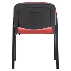 Acheter Decoshop26 Chaise visiteur avec accoudoirs intégrés zone d'attente en PVC rouge piètement à 4 pieds en métal noir 10_0003378