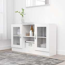 vidaXL Armoire à vitrine Blanc 120x30,5x70 cm Bois d'ingénierie