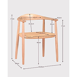 Nest Dream Chaise en bois de frêne naturel et assise en corde écologique - Santon pas cher