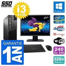 PC Lenovo M93p SFF Ecran 27" Intel i3-4130 RAM 32Go SSD 240Go Windows 10 Wifi · Occasion 