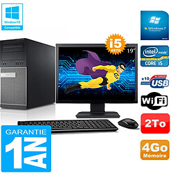 PC Tour DELL 9020 Core I5-4570 Ram 4Go Disque 2 To Wifi W7 Ecran 19" · Occasion 