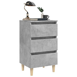 Acheter Maison Chic Table de chevet,Table de nuit,Table d'appoint pour salon avec pieds en bois solide Gris béton 40x35x69cm -MN37505