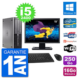 PC HP Compaq 6200 Pro SFF Ecran 19" i5-2400 RAM 16Go 250Go Windows 10 Wifi · Occasion 