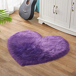 LUUCOZK Tapis moelleux en fausse fourrure, tapis à poils longs pour chambre à coucher, salon, violet-80x90cm 