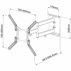 Acheter Techly Support mural pour TV LCD/LED/PDP deux articulations 23-55`'`' 45 kg VESA noir - clavier QWERTY