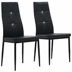 Maison Chic Lot de 2 Chaises à manger,Chaise pour cuisine,Solide Structure noir similicuir -MN47427