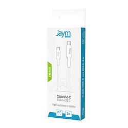 Avis Jaym Câble de Charge et Synchronisation de donnée USB-C Vers USB-C PD 3.0 3A 2M Blanc