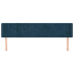 Avis Maison Chic Tête de lit scandinave avec oreilles,meuble de chambre Bleu foncé 163x16x78/88 cm Velours -MN64530