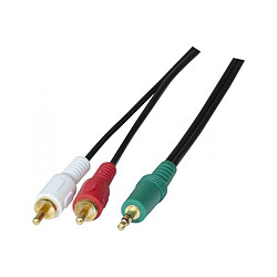 Abi Diffusion Cordon stéreo Jack 3.5 mm vers 2 x RCA PC99 - 1,8 m