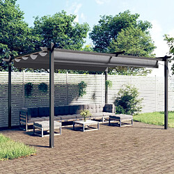 vidaXL Tonnelle de jardin avec toit rétractable 4x3 m Anthracite