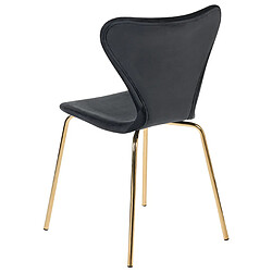 Beliani Chaise de salle à manger Set de 2 Velours Noir BOONVILLE pas cher